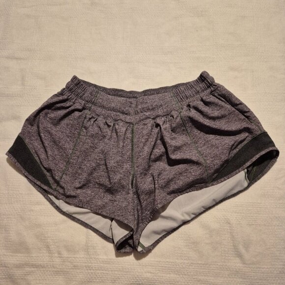 Lululemon size 10 hotty hot low rise 2 tone gray shorts, VGUC - Picture 1 of 7